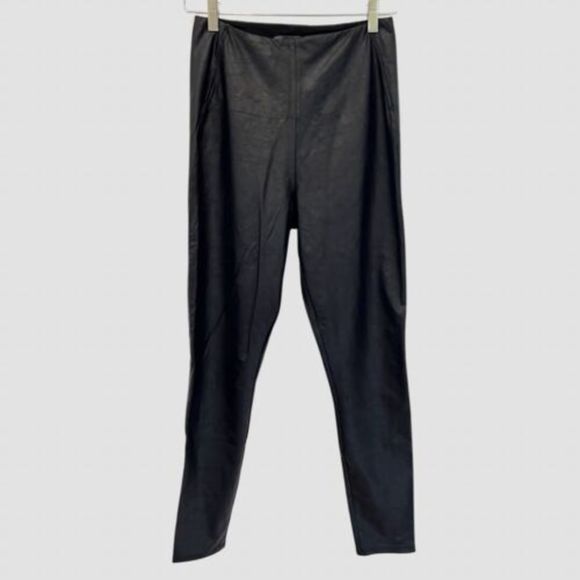 Lyssé Faux Learher Tummy Control Black Leggings M ($128) - Picture 1 of 6